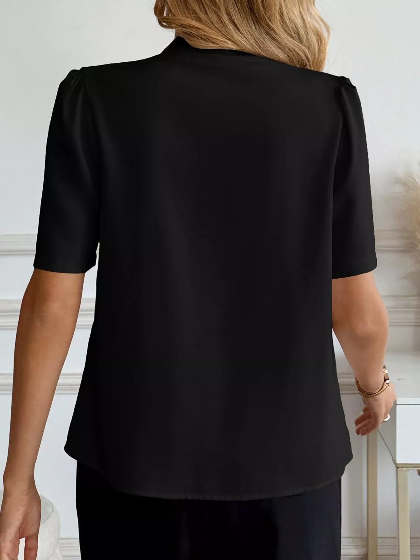 V-Neck Button-Down Shirt 