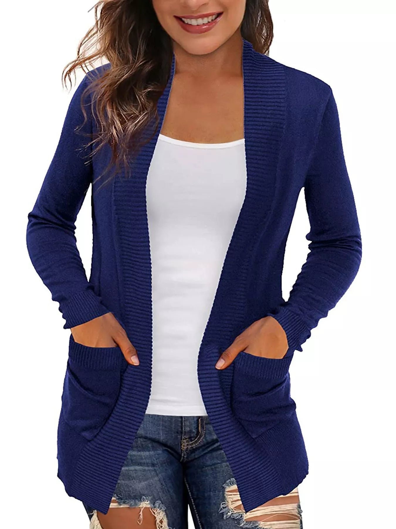 Open Front Knit Cardigan 