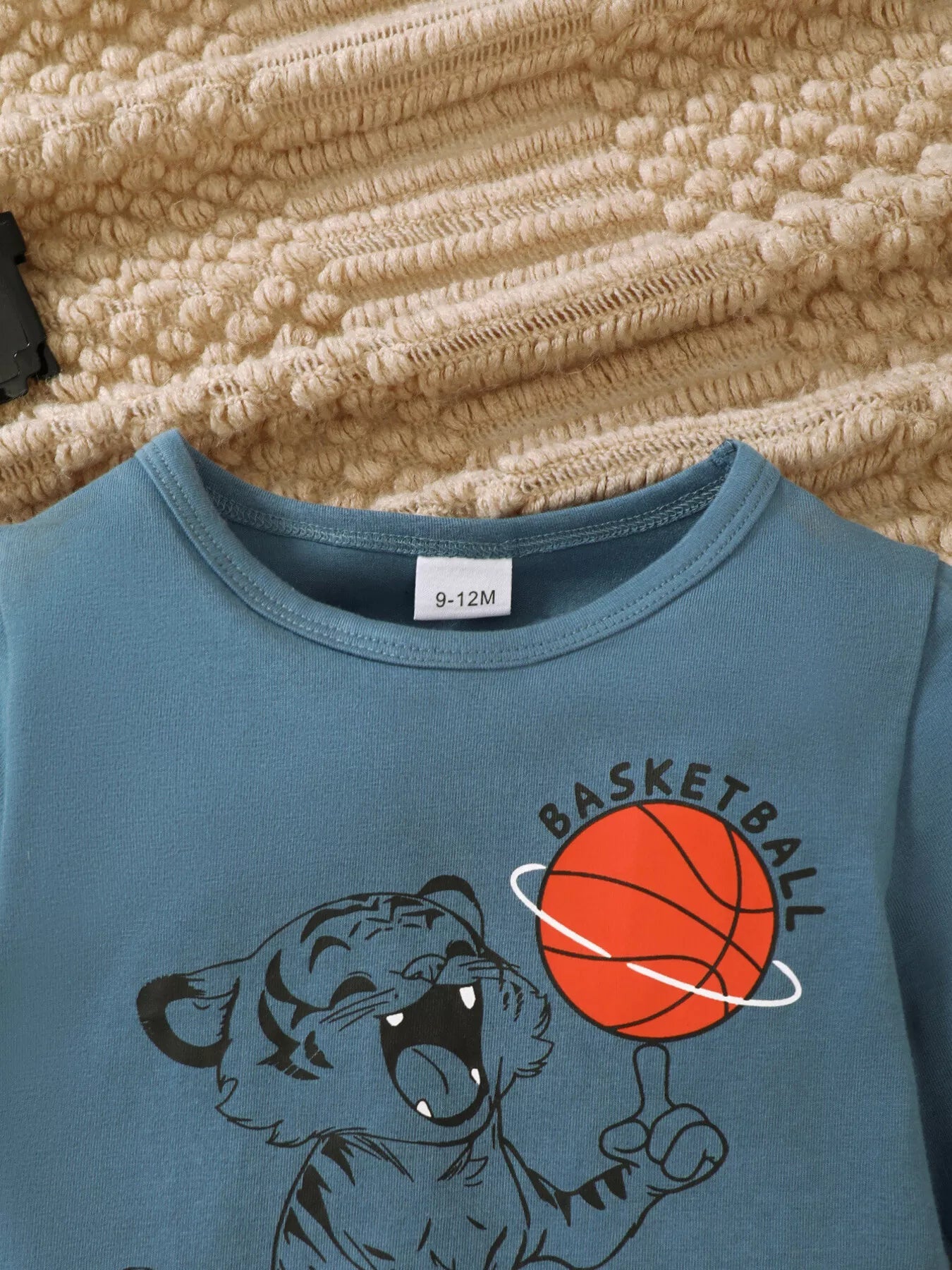 Children's Tiger Basketball Graphic Top and Pants Casual Set 