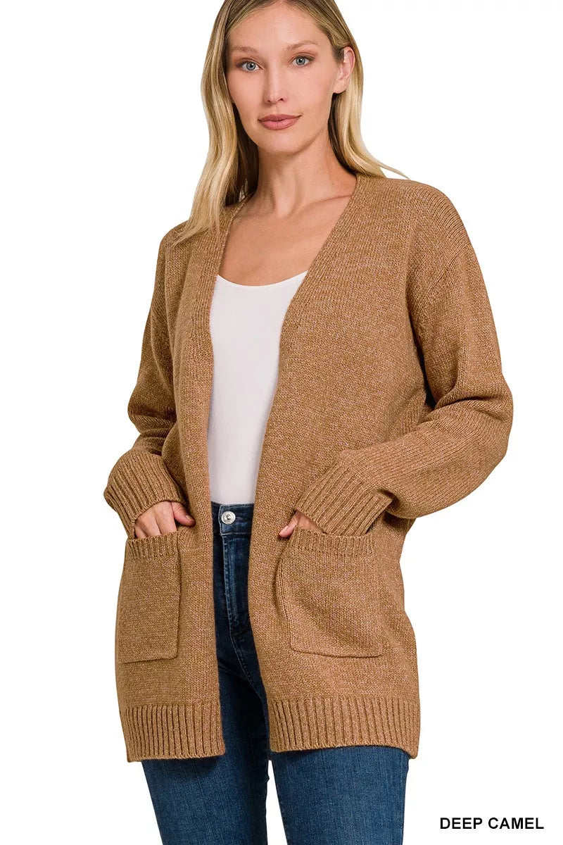 Zenana Open Front Sweater Cardigan 