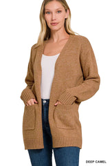 Zenana Open Front Sweater Cardigan 