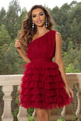 One-Shoulder Sleeveless Dress 