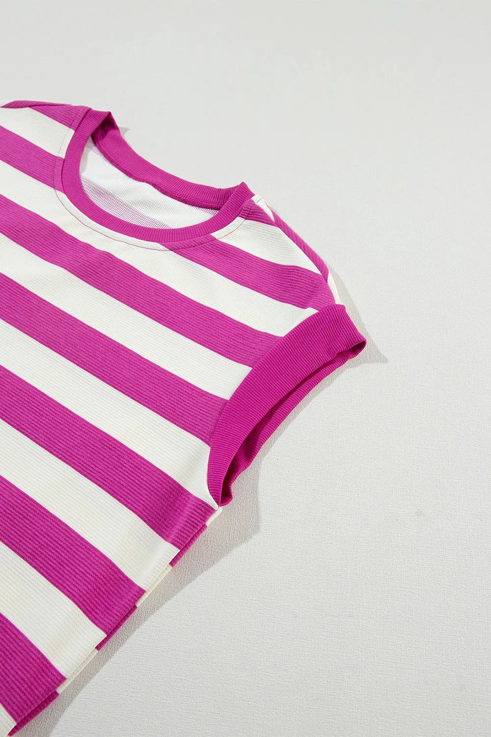 Stripe Cap Sleeve Pocketed Shift Tee Dress 