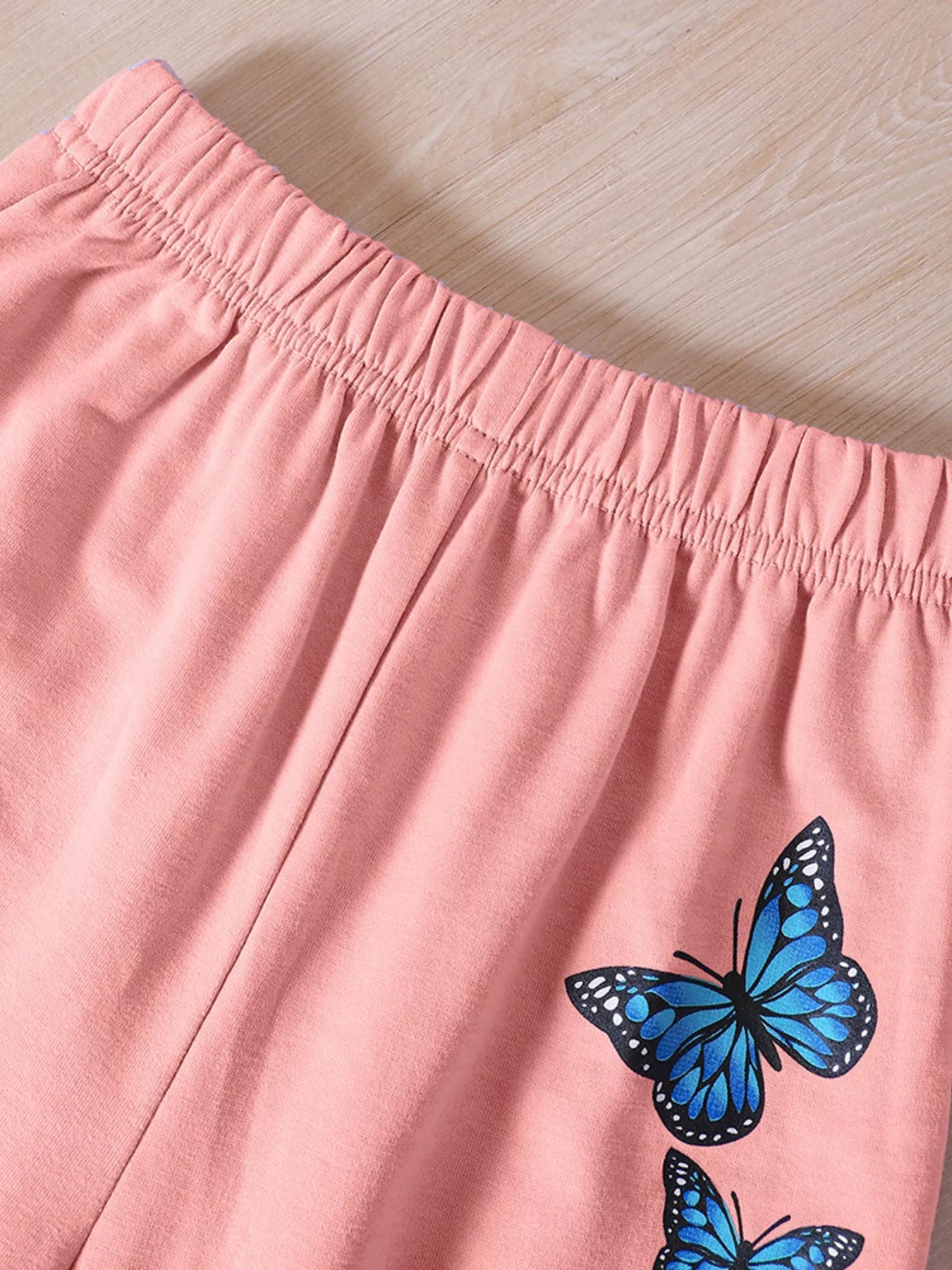 Childrens's Butterfly Print Hoodie & Pants Set 