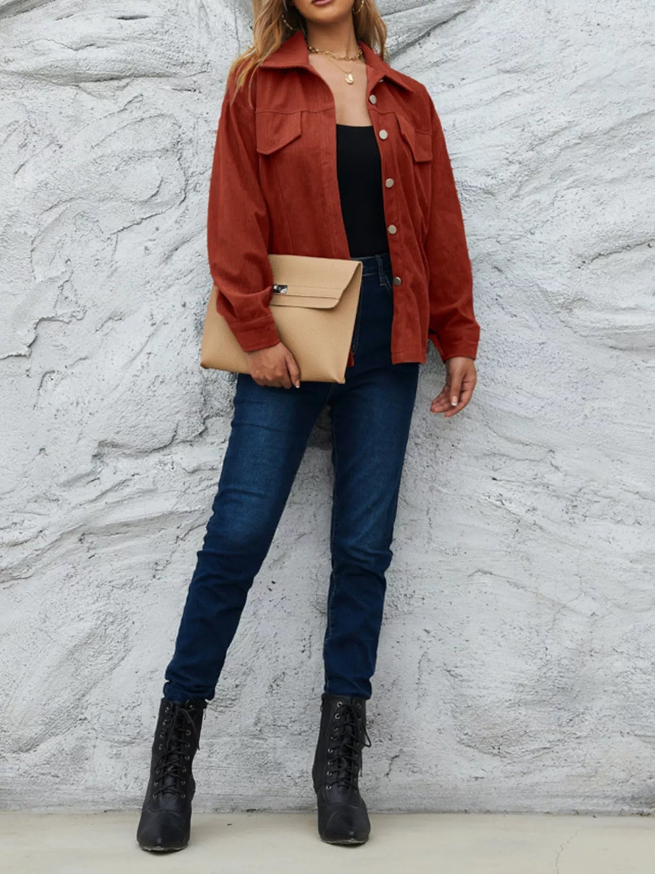 Corduroy Button-Down Shacket 