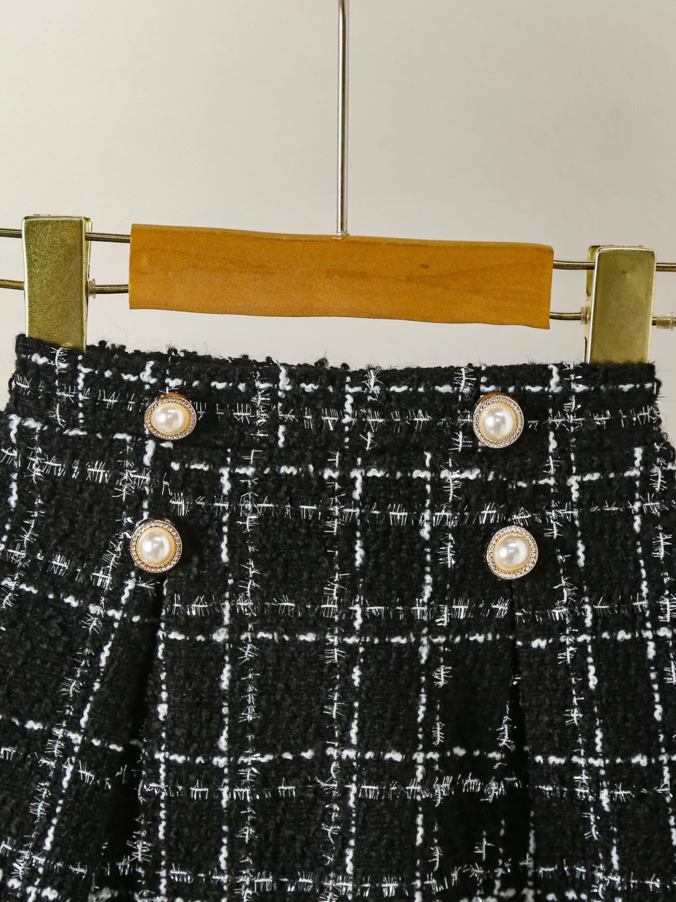 Children's Plaid Heart Top and Skirt Set 