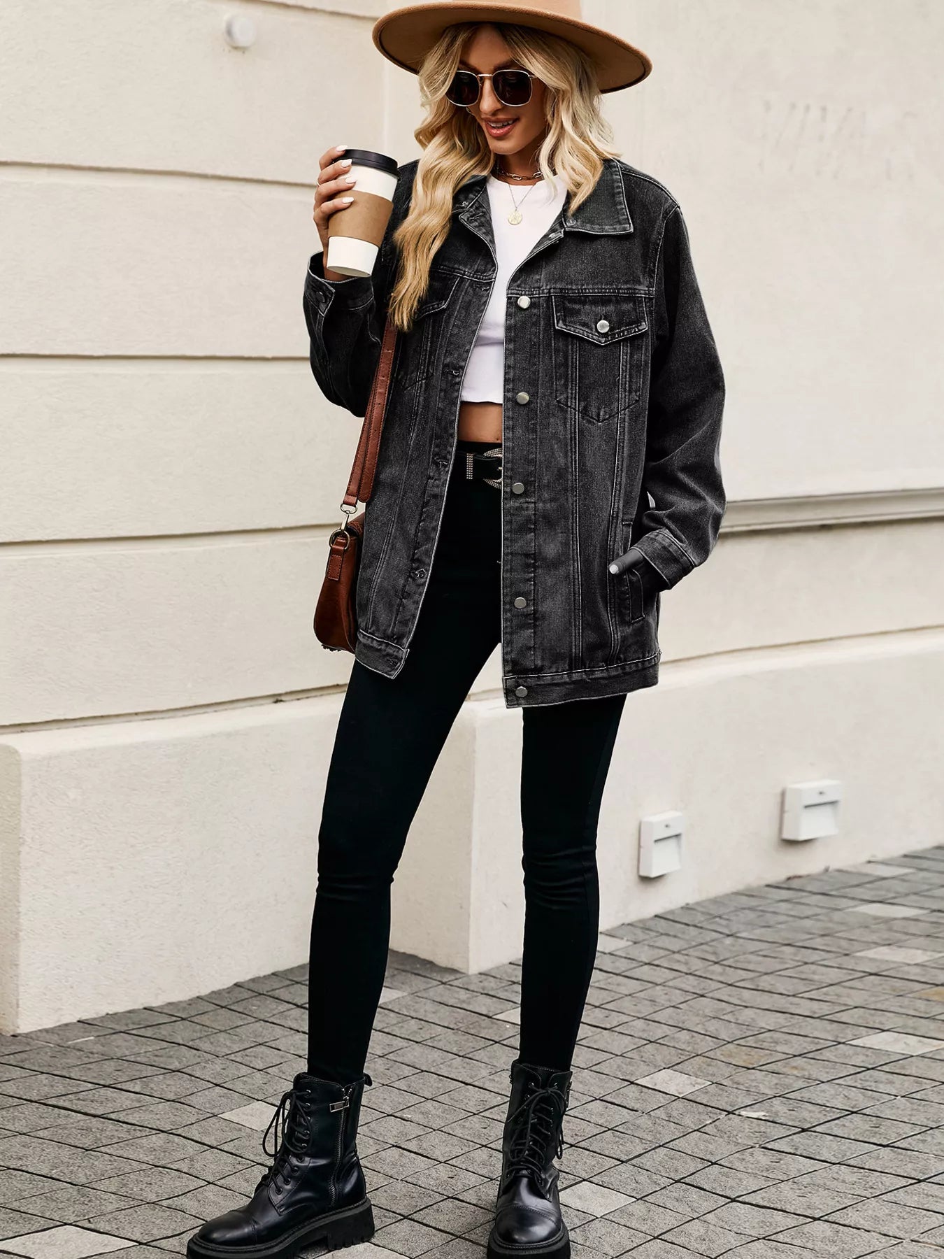 Button Up Long Sleeve Denim Jacket 