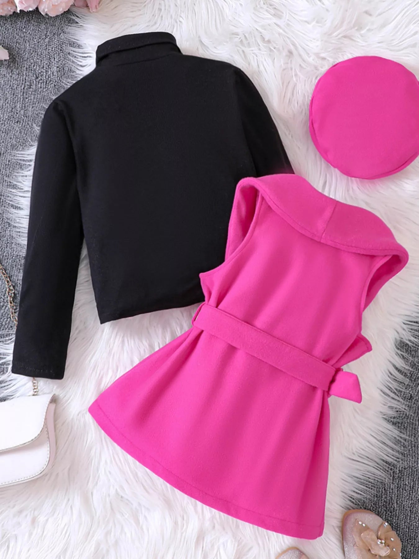 Children's Vest & Top & Beret 3-Piece Set 