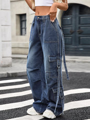 Wide Leg Cargo Jeans 