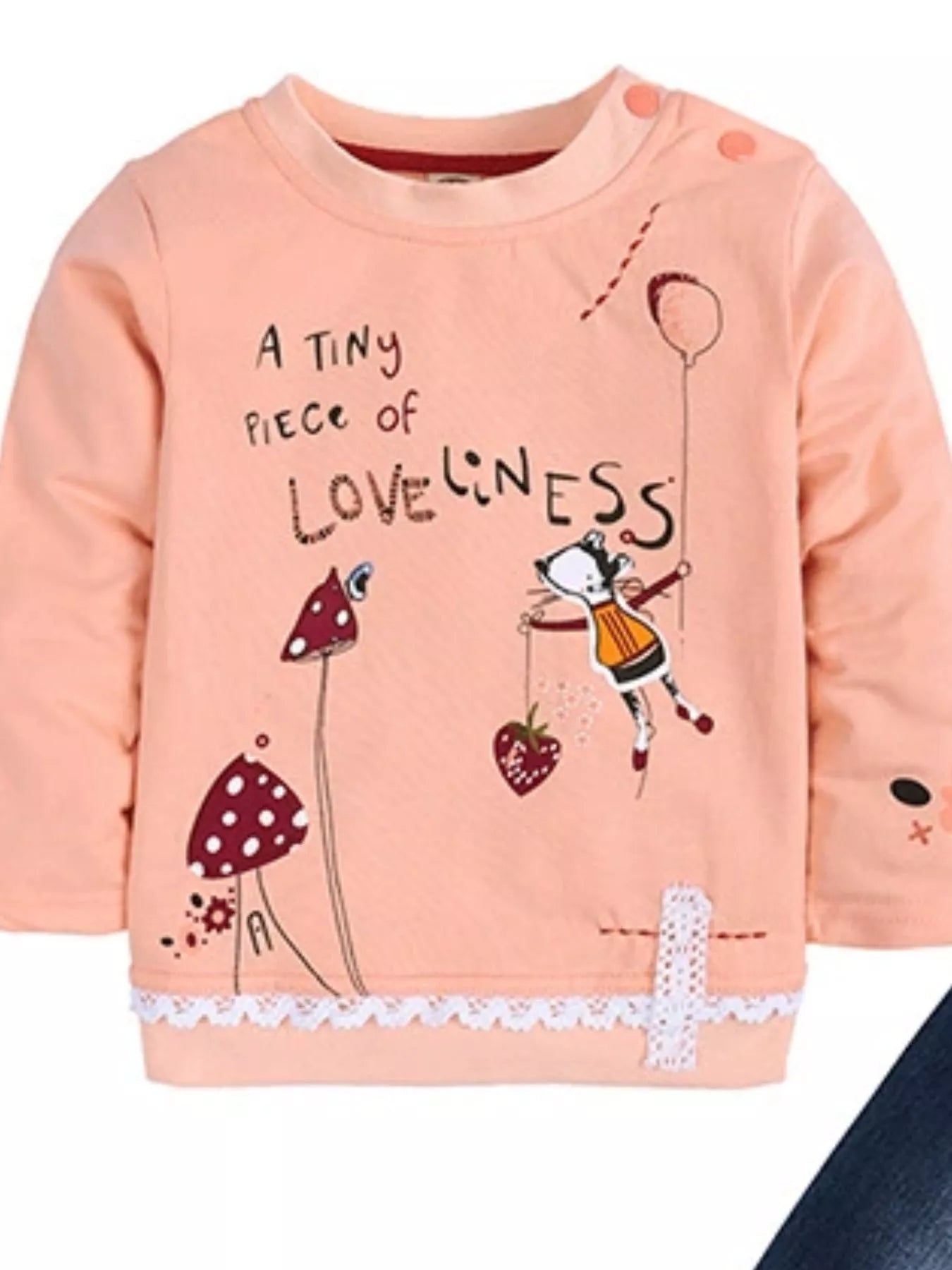Children's Round Neck Top and Jeans Set 