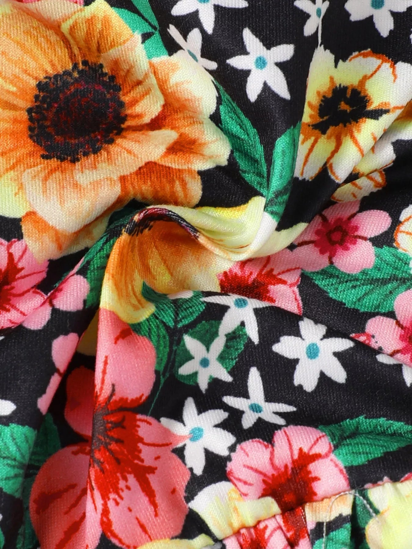 Children's Floral Bell Sleeve Top and Pants Set 