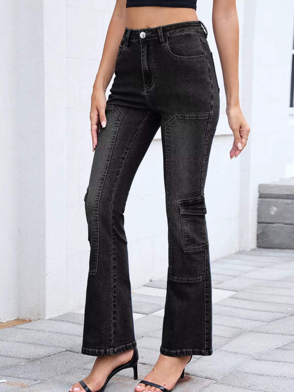 High-Waisted Bootcut Jeans 