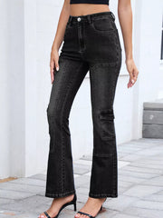 High-Waisted Bootcut Jeans 