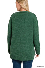 Zenana Open Front Sweater Cardigan 