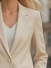 Lapel Collar One Button Blazer 