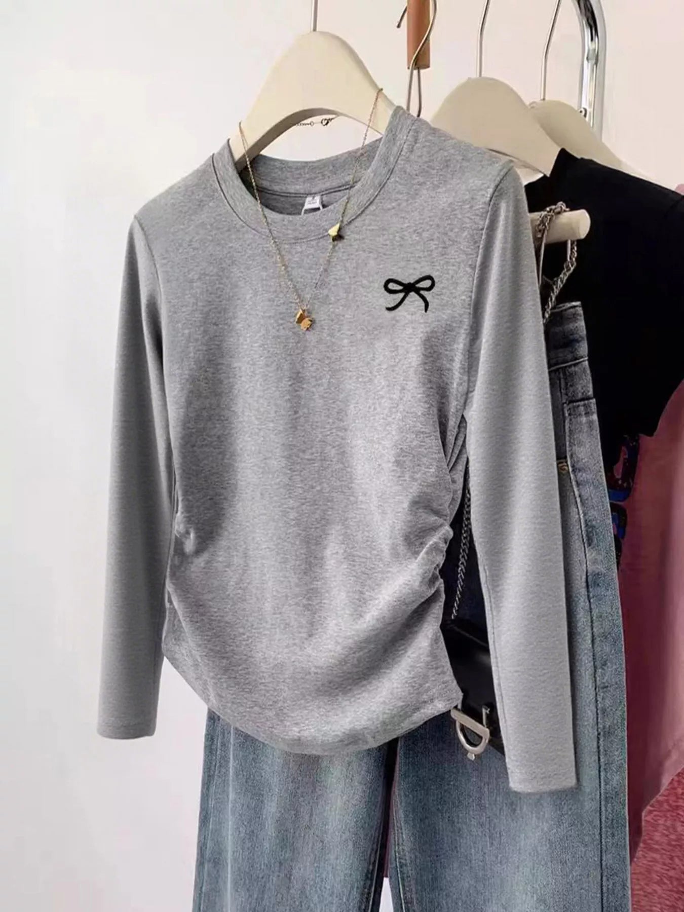 Bow Long Sleeve T-Shirt 