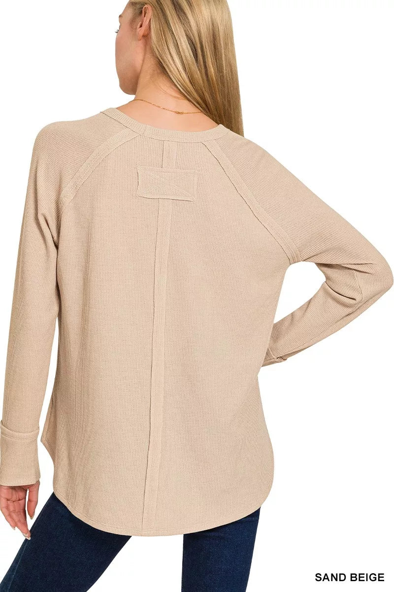 Zenana Baby Waffle Long Sleeve Top 