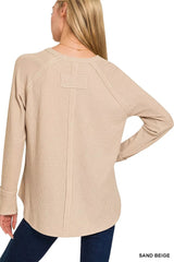 Zenana Baby Waffle Long Sleeve Top 