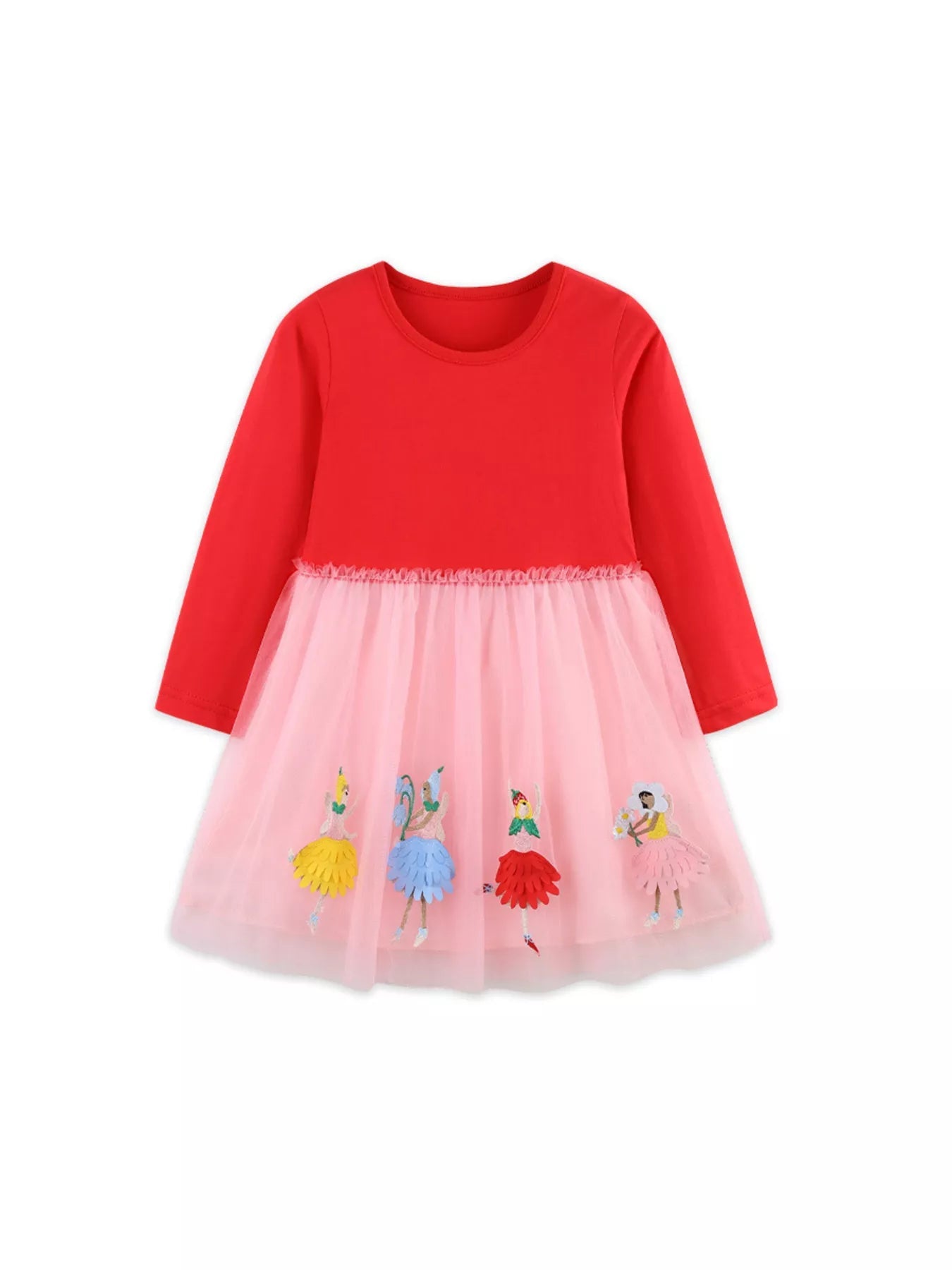 Children's Ballerina Applique Tulle Dress 