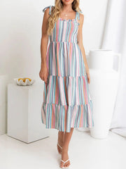 Contrast Striped Square Neck Cami Dress 