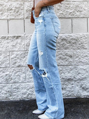 High Waist Distressed Jeans 