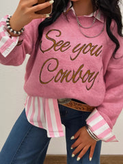 See You Cowboy Round Neck Sweater 