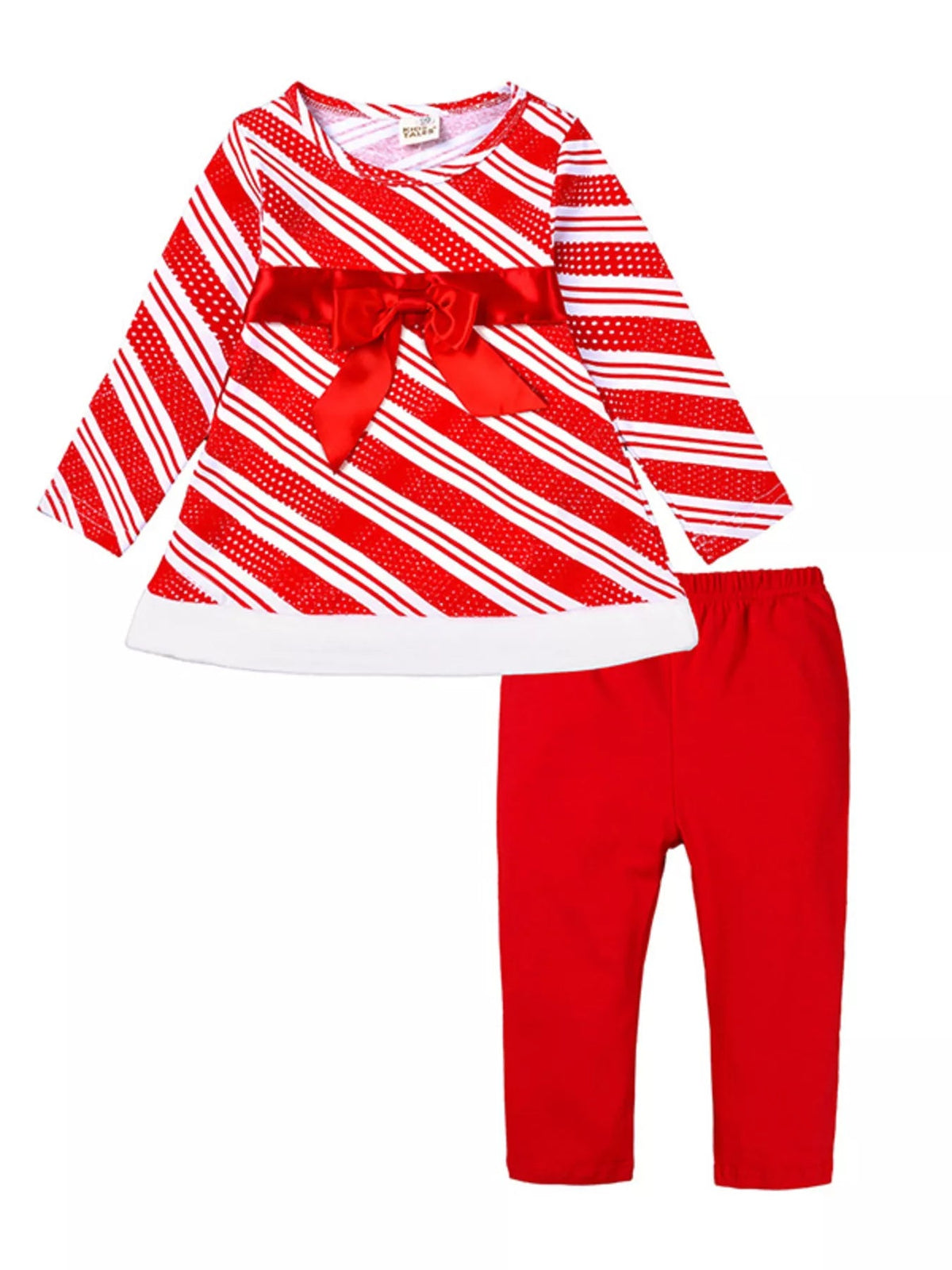 Children's Striped Christmas Outfit Set 
