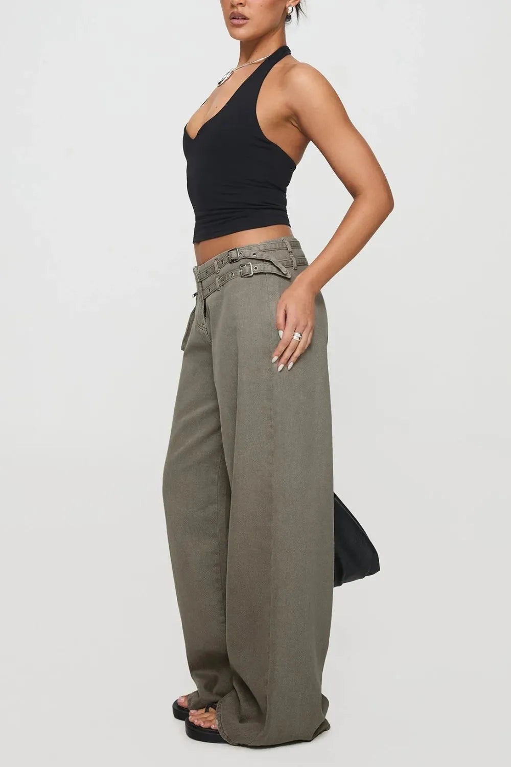 Wide Leg Jeans with Pockets 