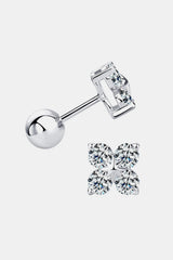 Moissanite 925 Sterling Silver Four-Leaf Clover Shape Earrings 