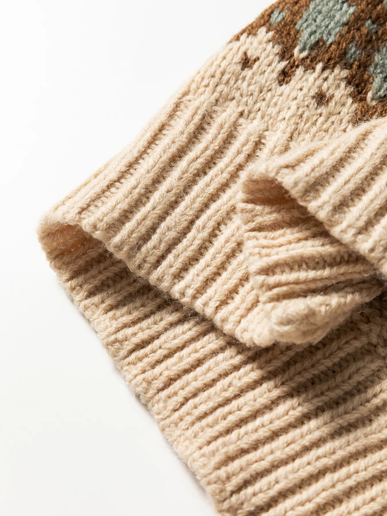 Western Pattern Knitted Button V Neck Cardigan Sweater 
