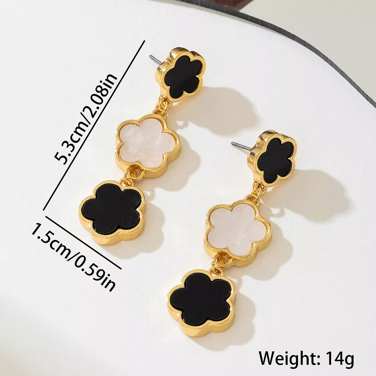18K Gold-Plated Clover Drop Earrings 