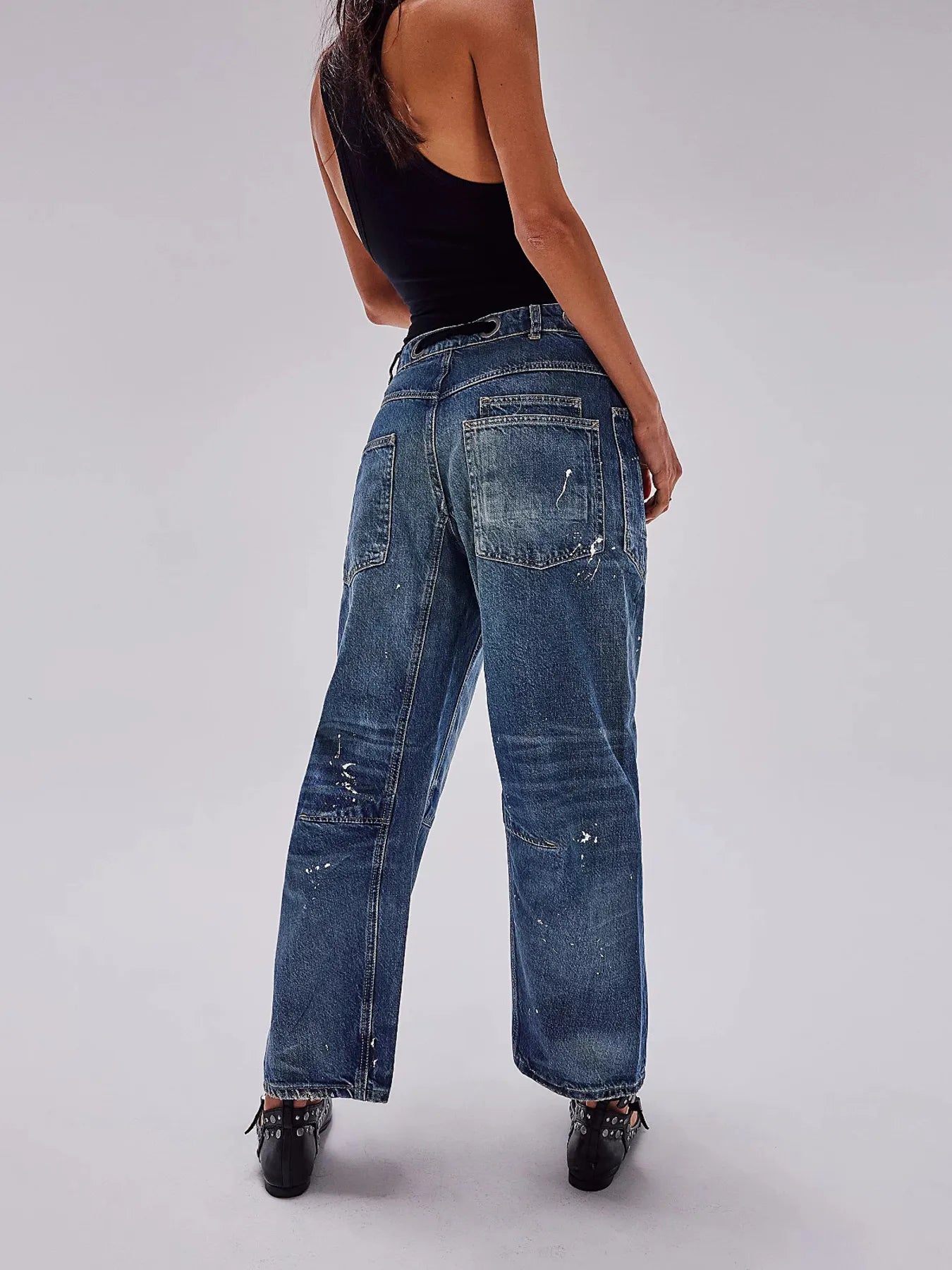 Washed Wide Leg Jeans 