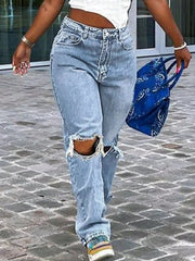 Distressed High-Waisted Jeans 