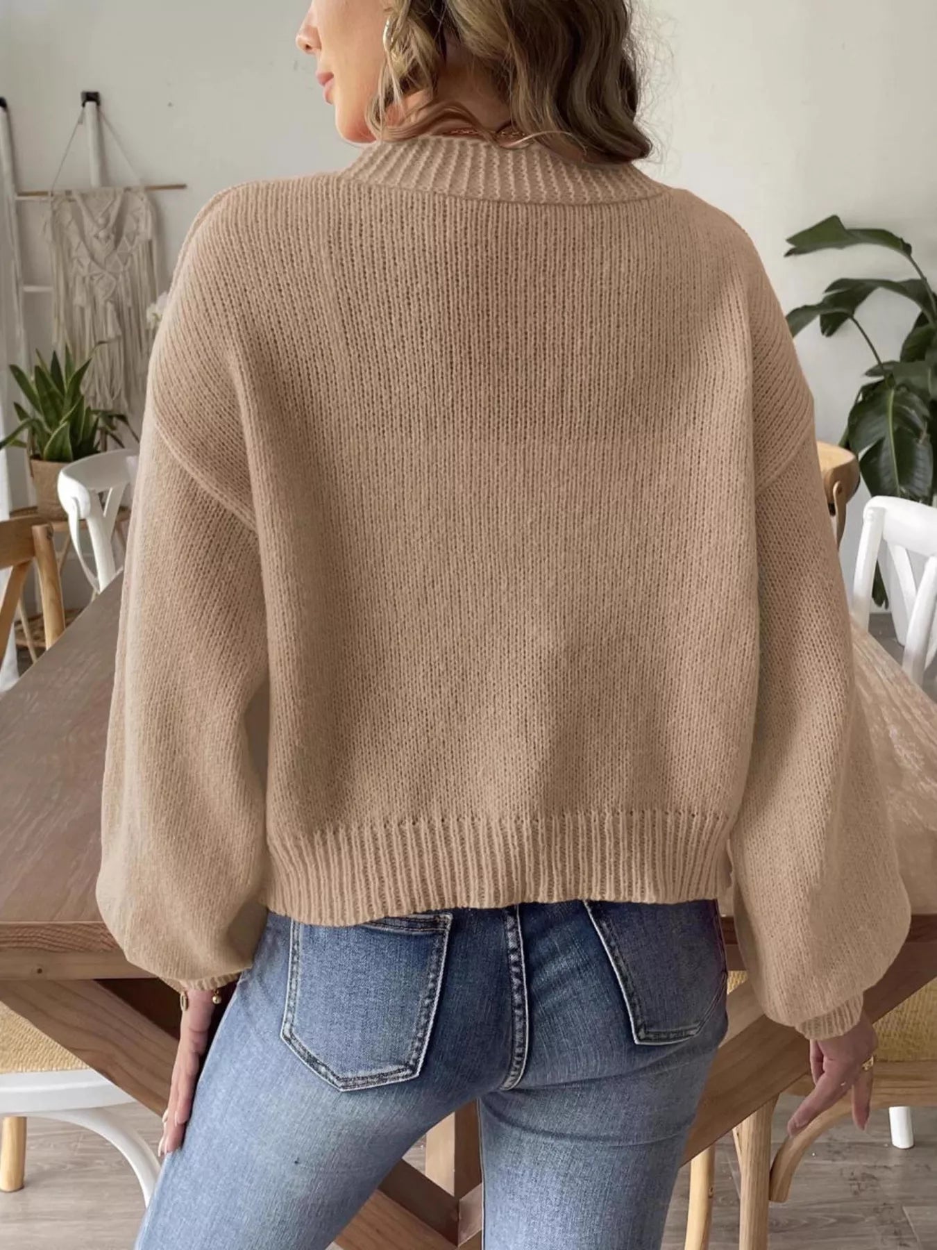 Open Front Dropped Shoulder Cardigan 