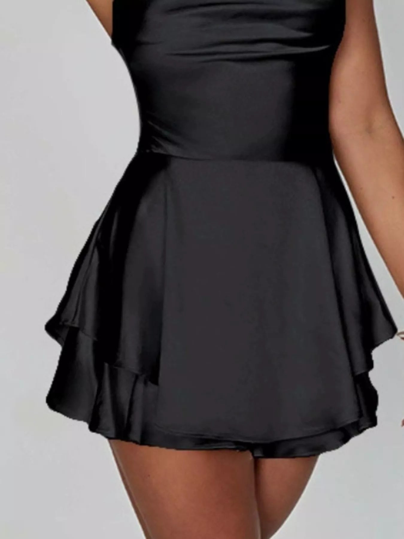 Backless Layered Ruffled Cami Dress 