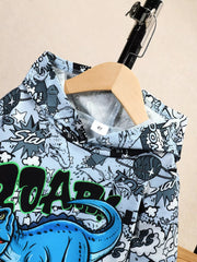 Children's Dinosaur Print Hoodie and Pants Set 