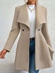 Collared Neck Double Breasted Coat 