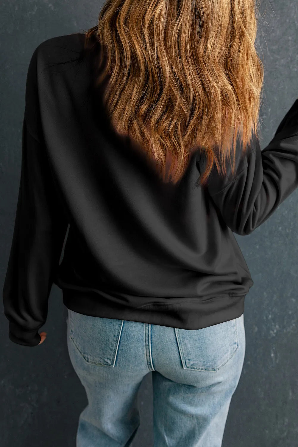 Plus Size Round Neck Long Sleeve Sweatshirt 