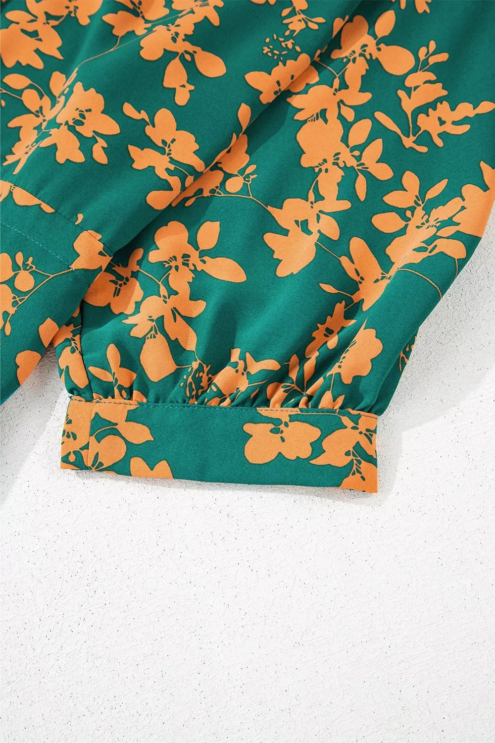 Printed Ruffled Hem Button Front Dress 