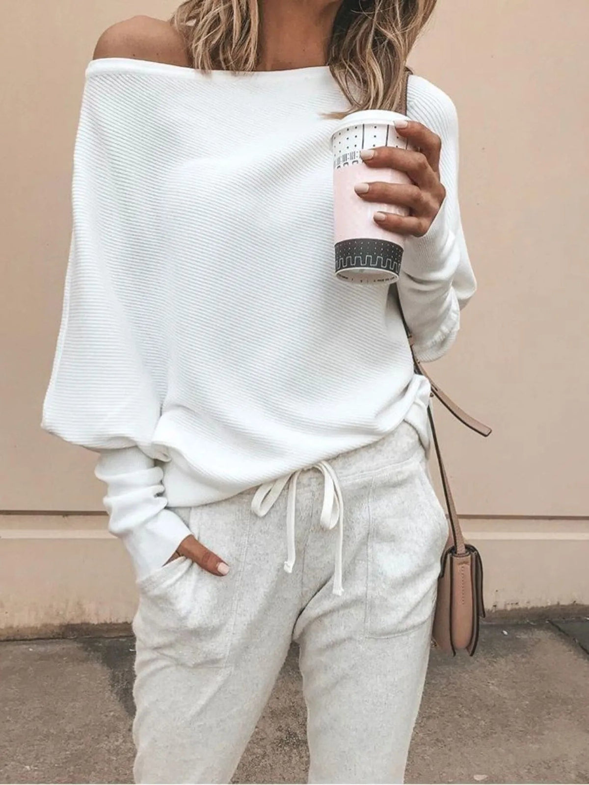 Full Size One-Shoulder Ribbed Sweater Plus Size 