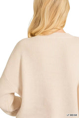Zenana American Flag Crew Neck Sweater 