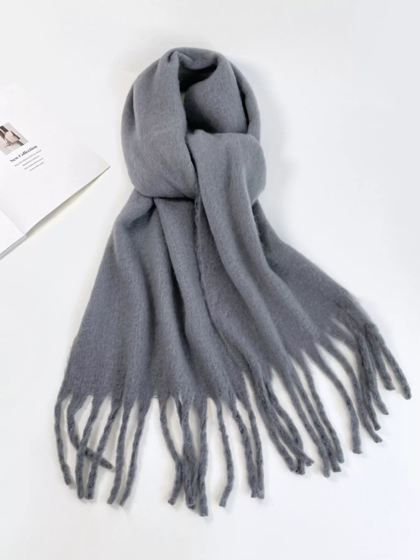 Fringe Hem Soft Winter Scarf 