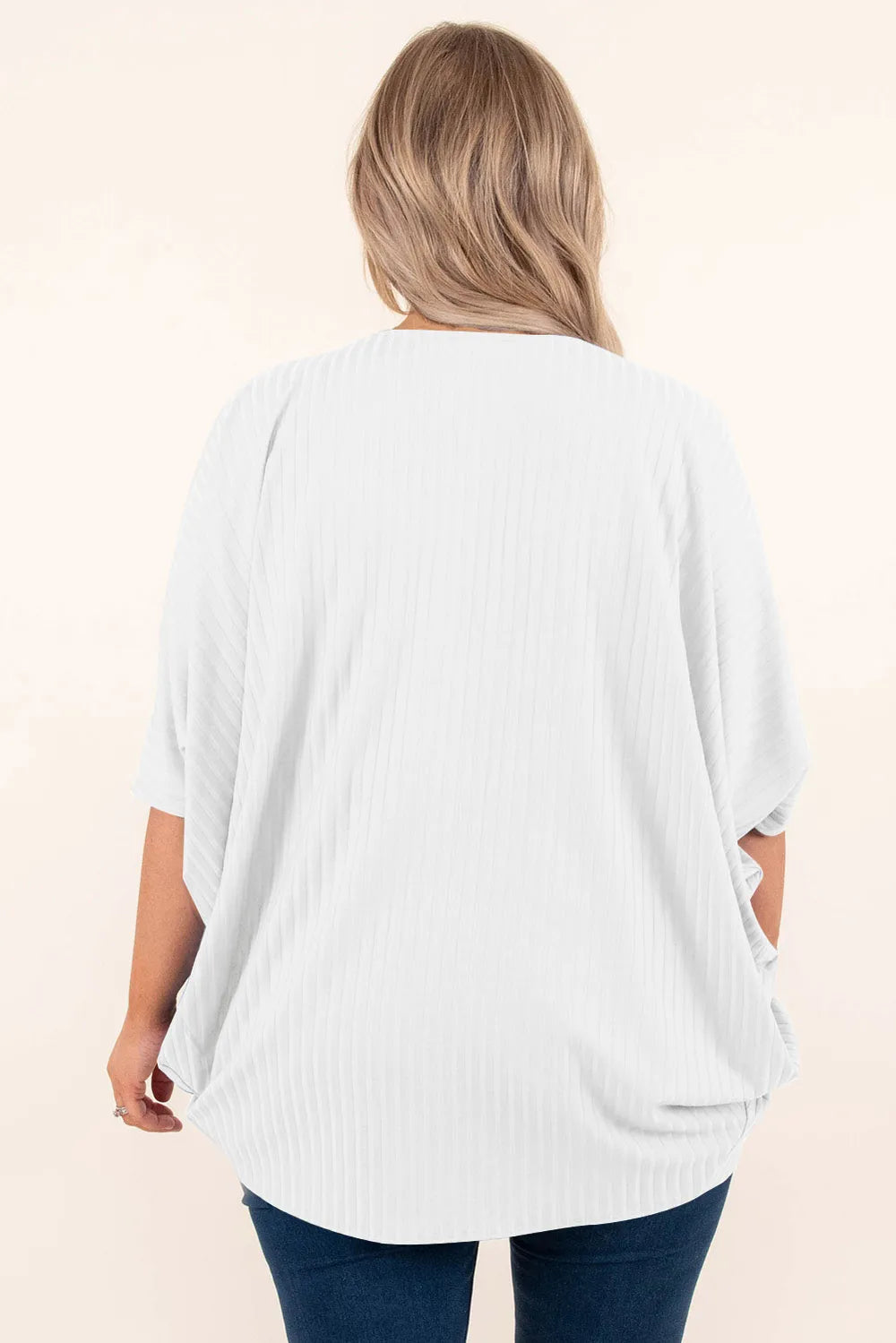 Plus Size Ribbed Cocoon Cover Up 