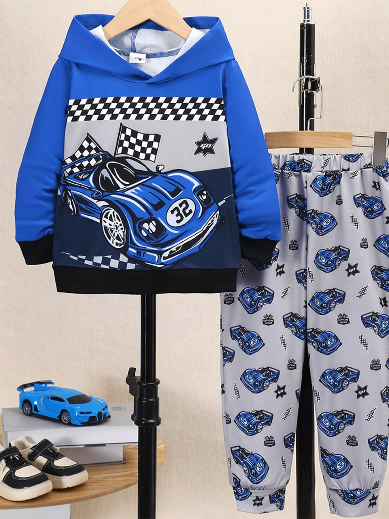 Children's Racing Car Hoodie & Pants Set 