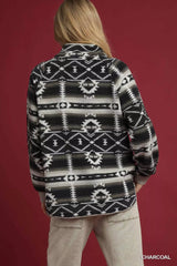 Umgee Aztec Print Sherpa Pullover 
