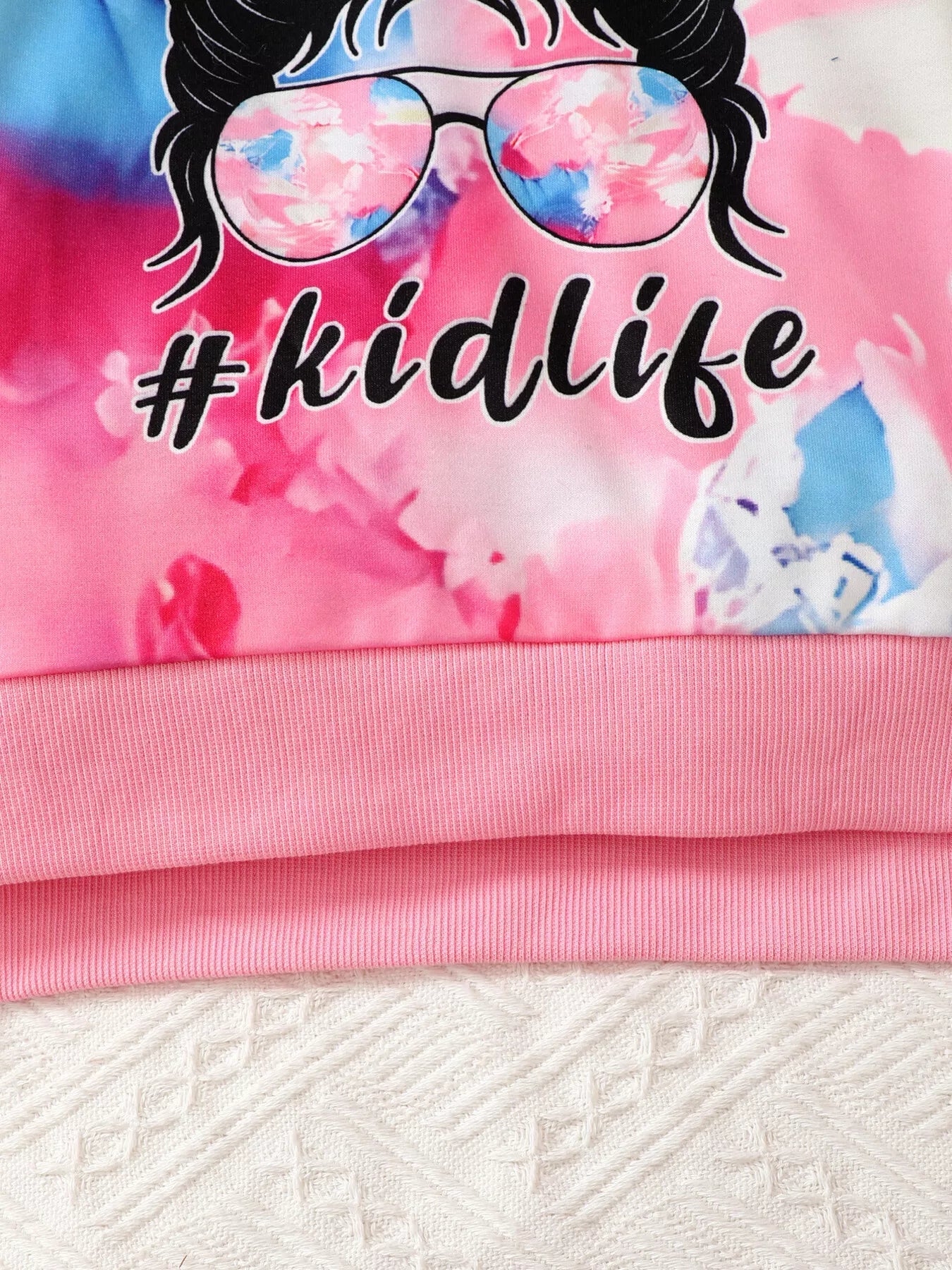 Children's Tie-Dye Graphic Hoodie & Pants Set 