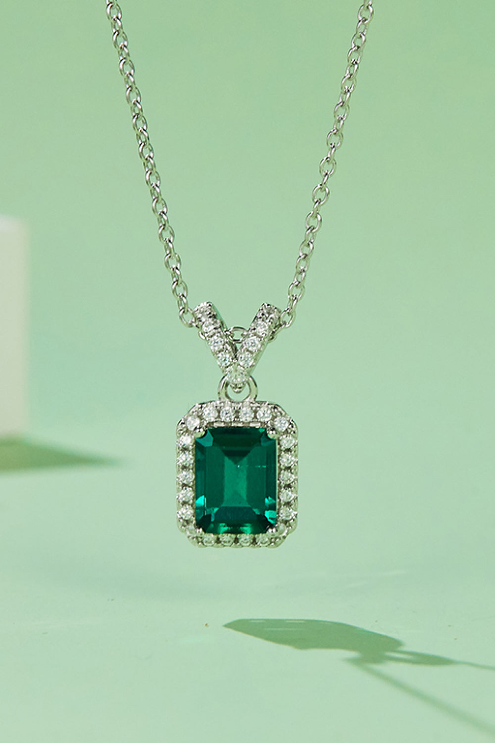 Adored 1.25 Carat Lab-Grown Emerald Pendant Necklace 