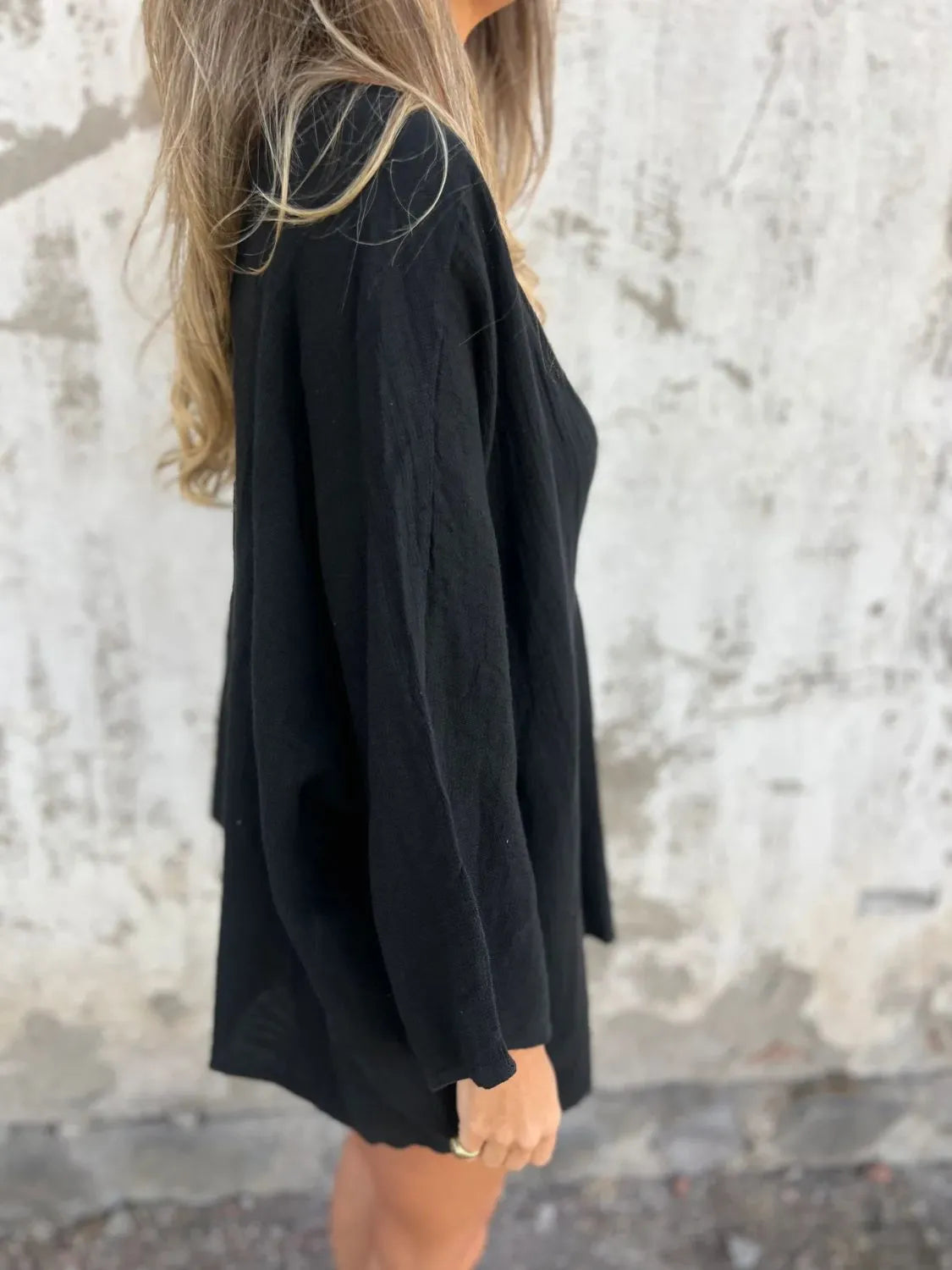 Full Size One Button Long Sleeve Shirt Plus Size 