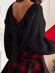 Bow Back Long Sleeve Sweater 