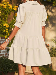 Johnny Collar Short Sleeve Mini Dress 